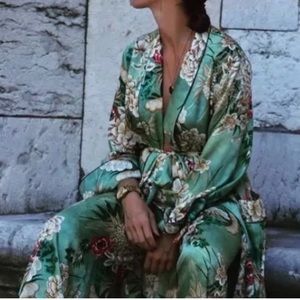 Zara Green floral pants